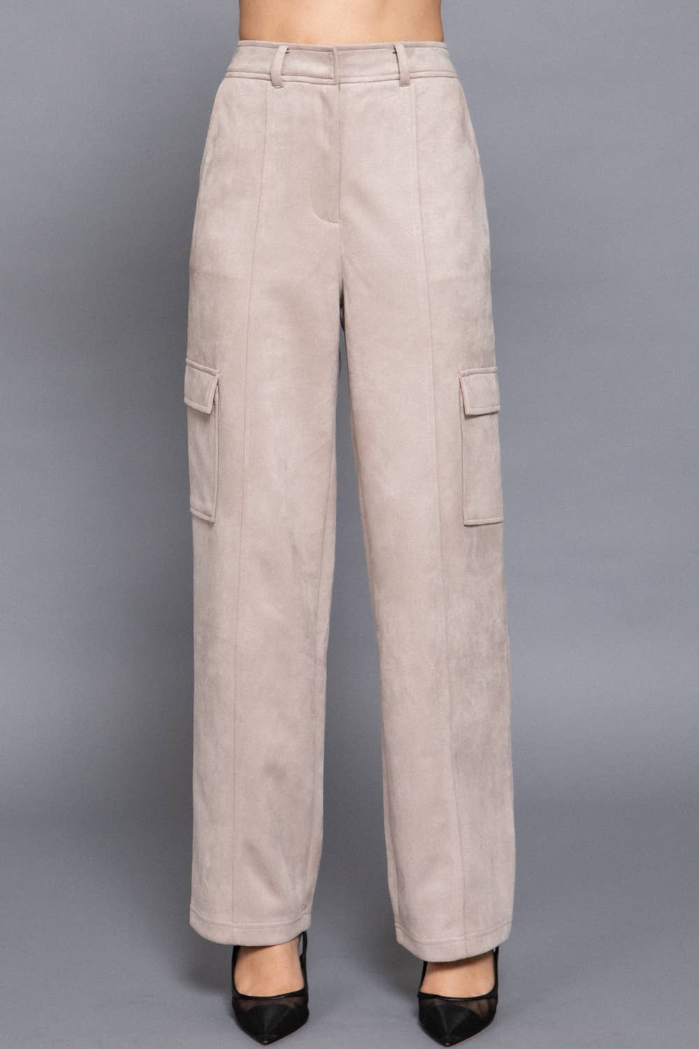 Shanley Suede Straight Line Cargo Pants