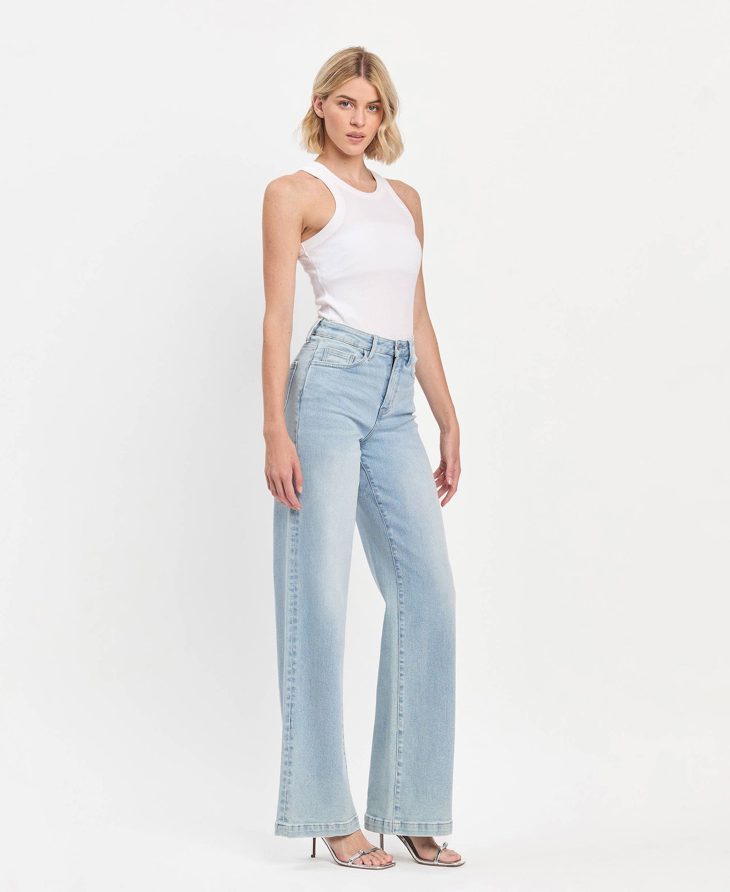 Hattie High Rise Full Length Wide Leg Jeans