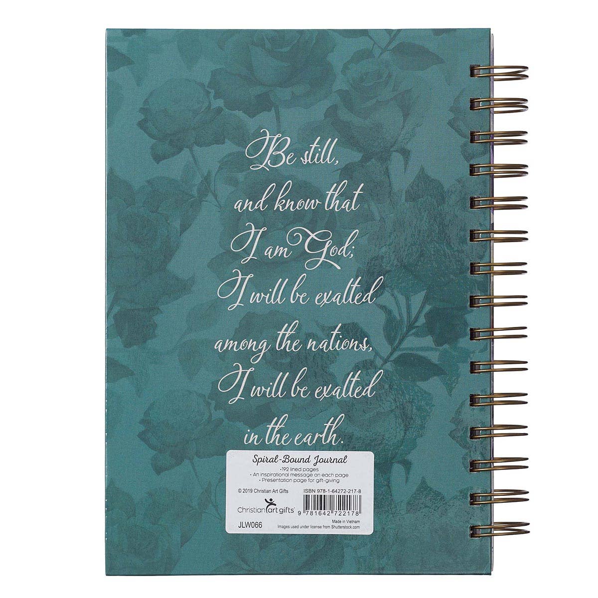 Journal Wirebound Purple/Teal Floral Be Still Ps. 46:10