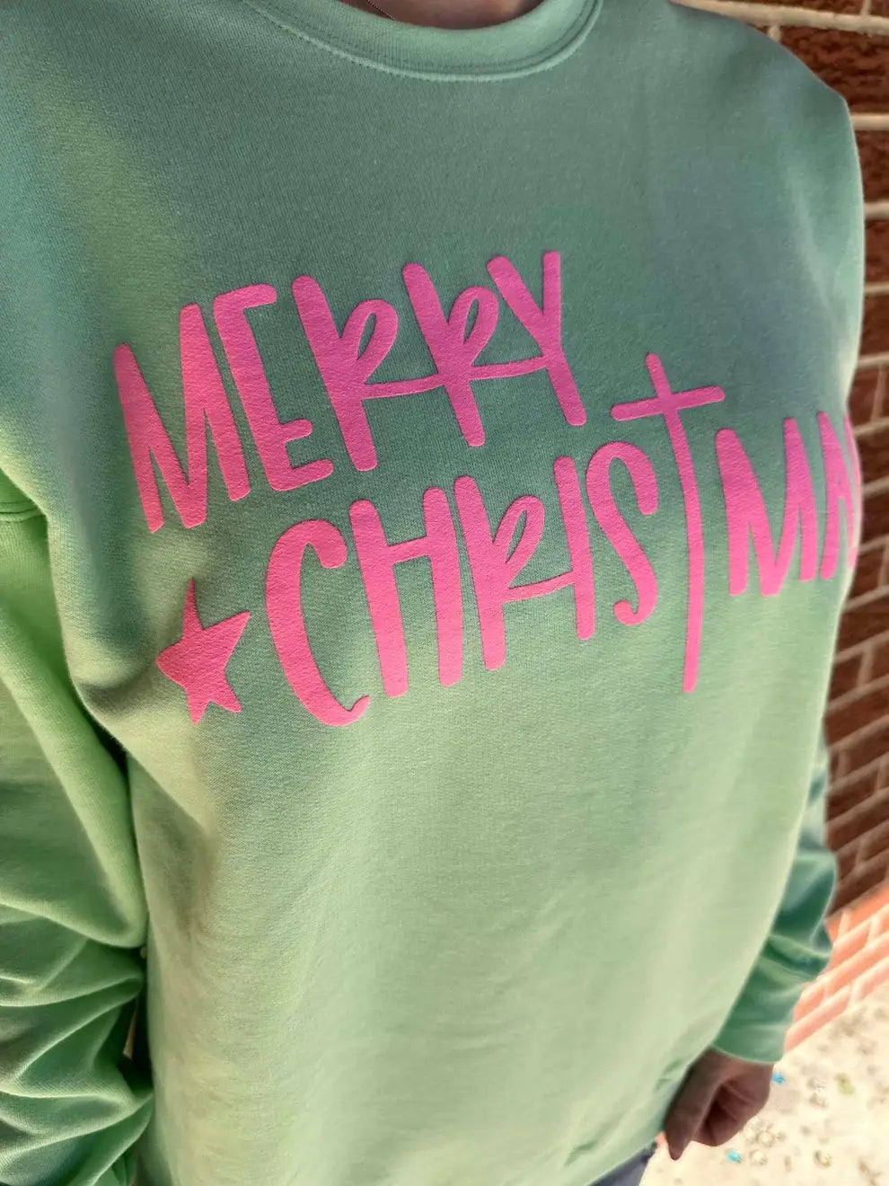 Merry Christmas Puff Letter Sweatshirt