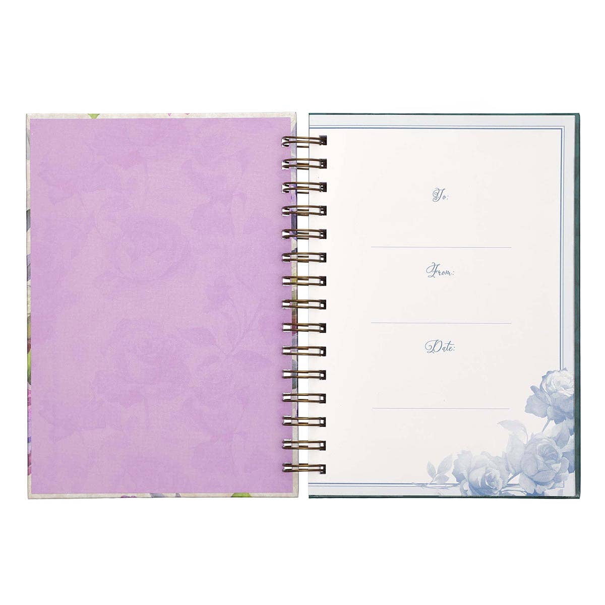 Journal Wirebound Purple/Teal Floral Be Still Ps. 46:10