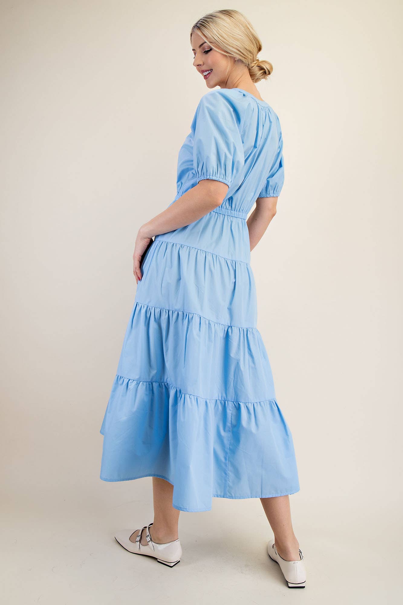 Paloma Puff Sleeve Tiered Maxi Dress