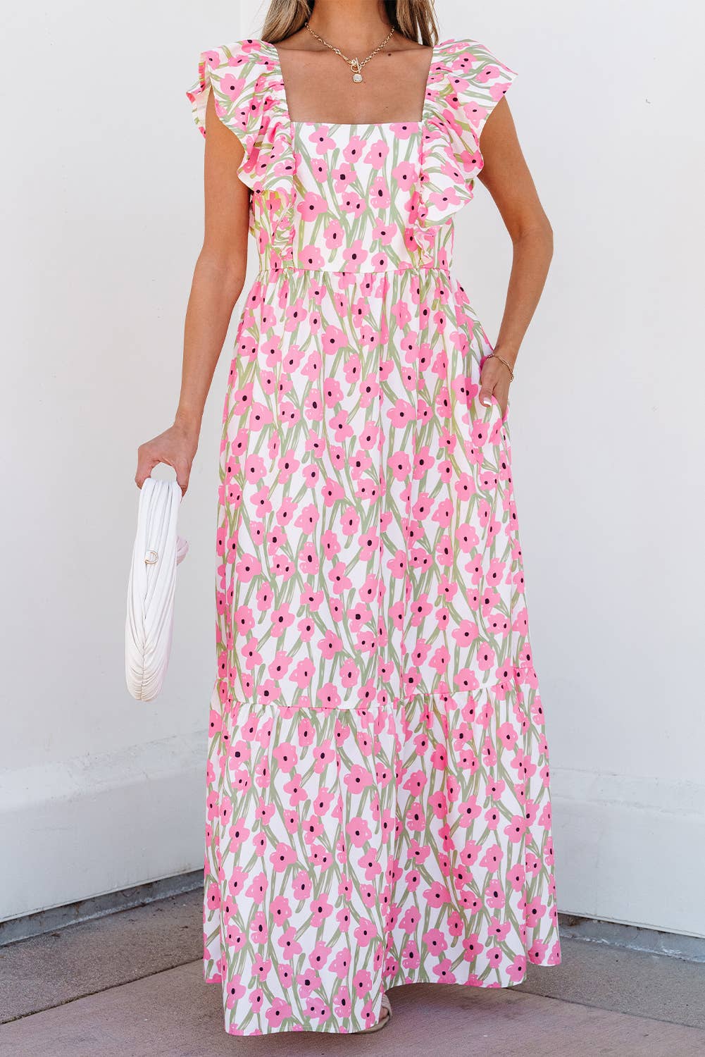 Francie Floral Ruffle Strap Maxi Dress
