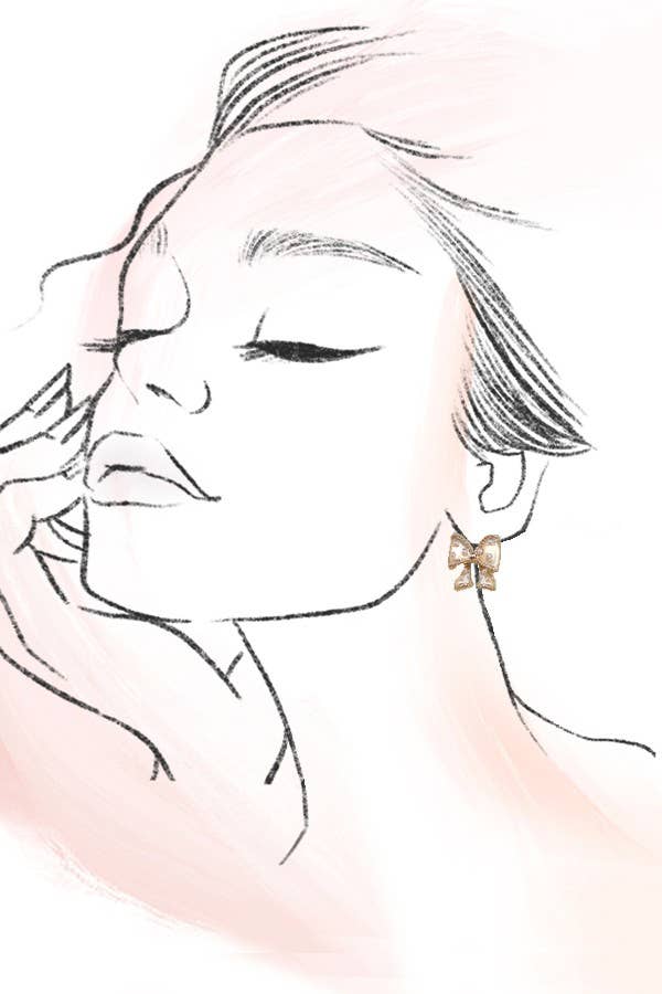 BOW PEARL STUD EARRINGS