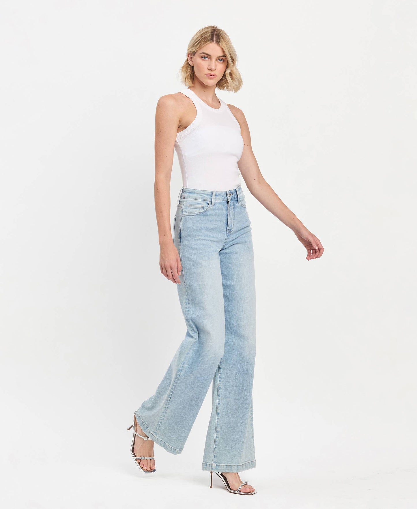 Hattie High Rise Full Length Wide Leg Jeans