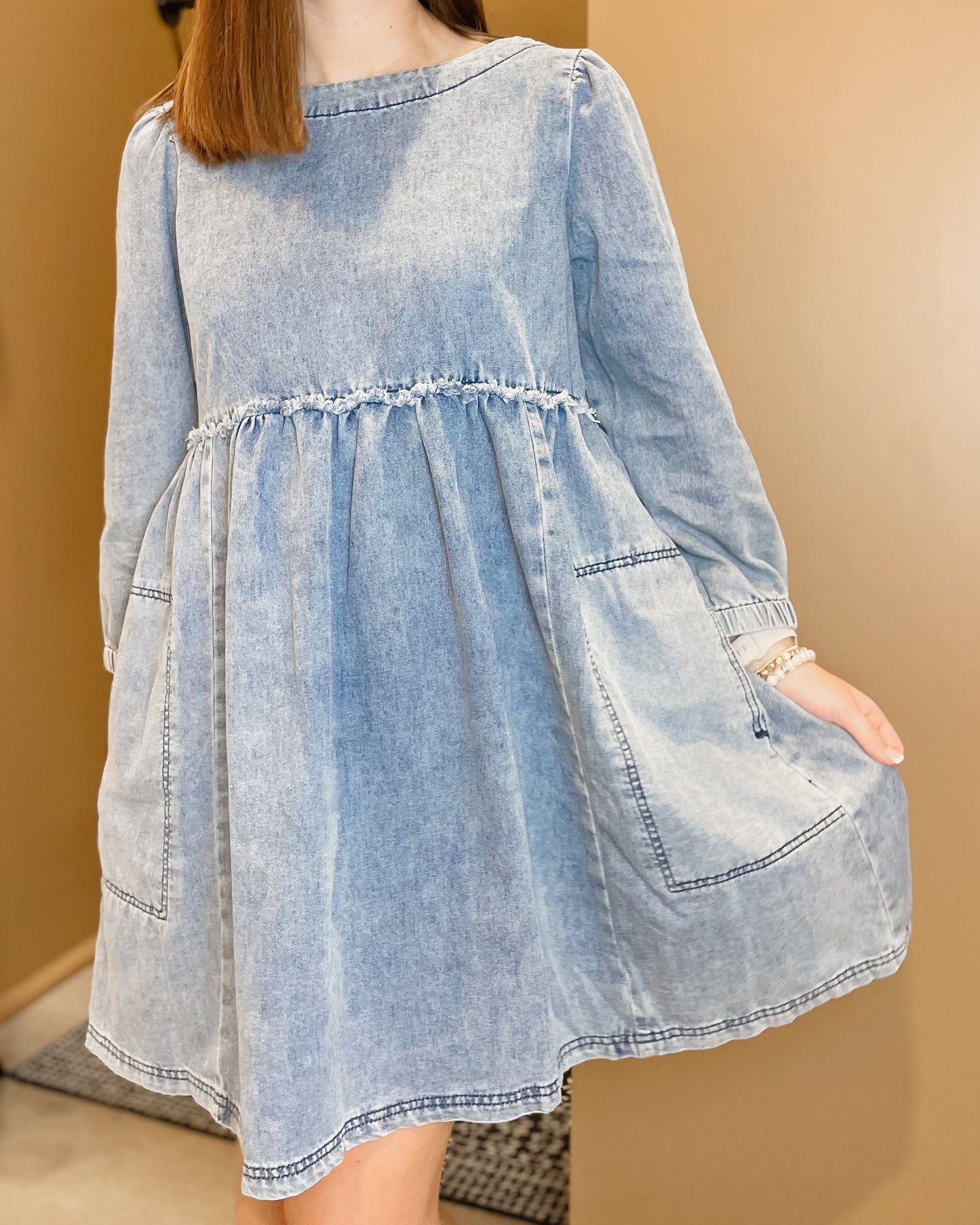 Whitney Washed Denim Mini Dress