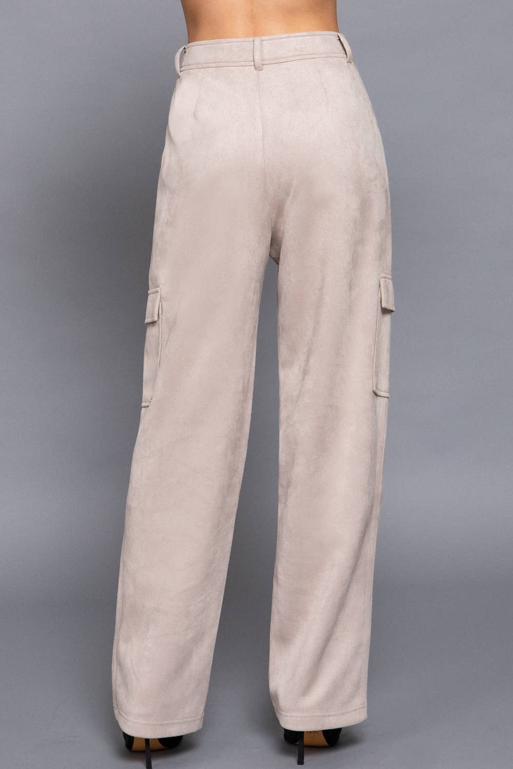 Shanley Suede Straight Line Cargo Pants