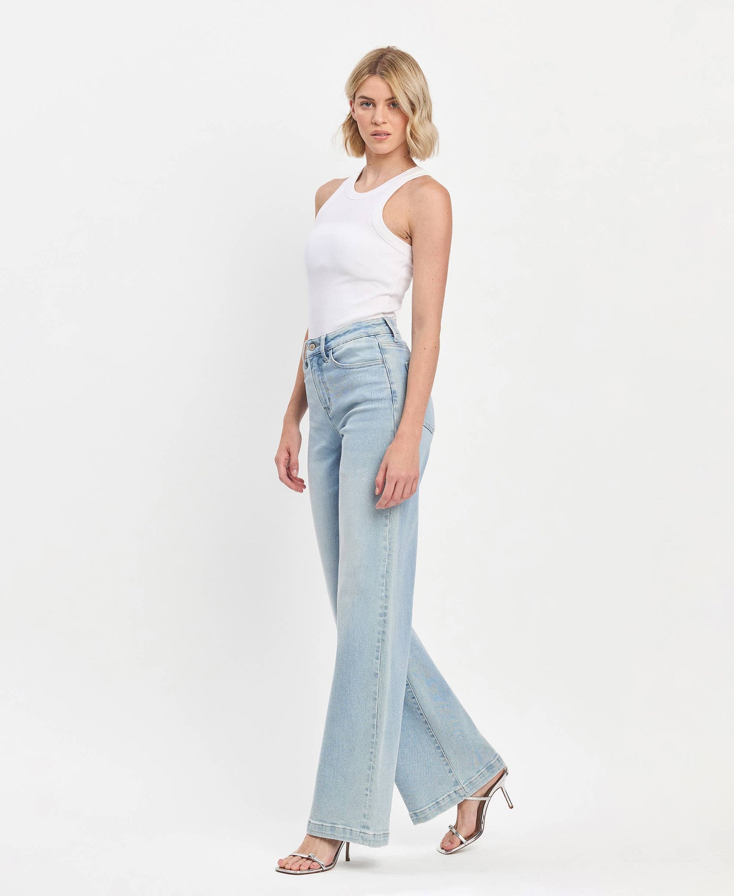 Hattie High Rise Full Length Wide Leg Jeans