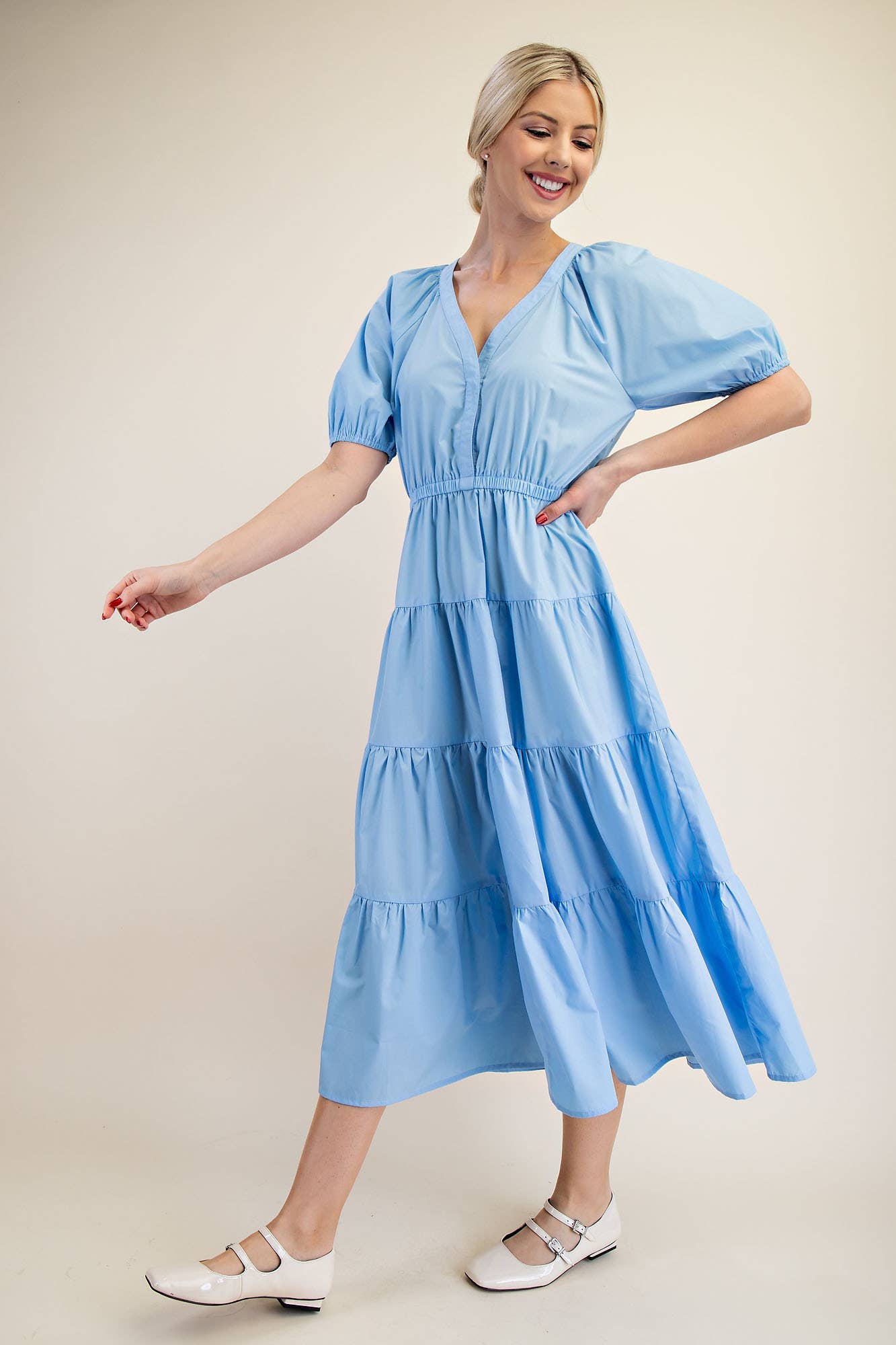 Paloma Puff Sleeve Tiered Maxi Dress