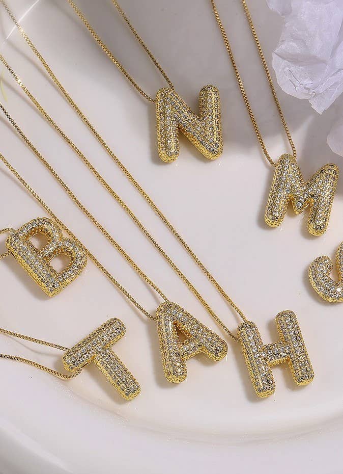 Initial Bubble Balloon Necklace