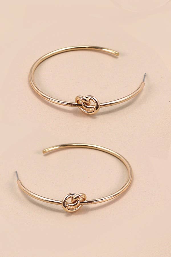 GOLD KNOT HOOP EARRINGS