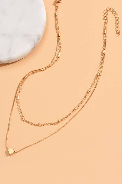 LAYERED HEART NECKLACE