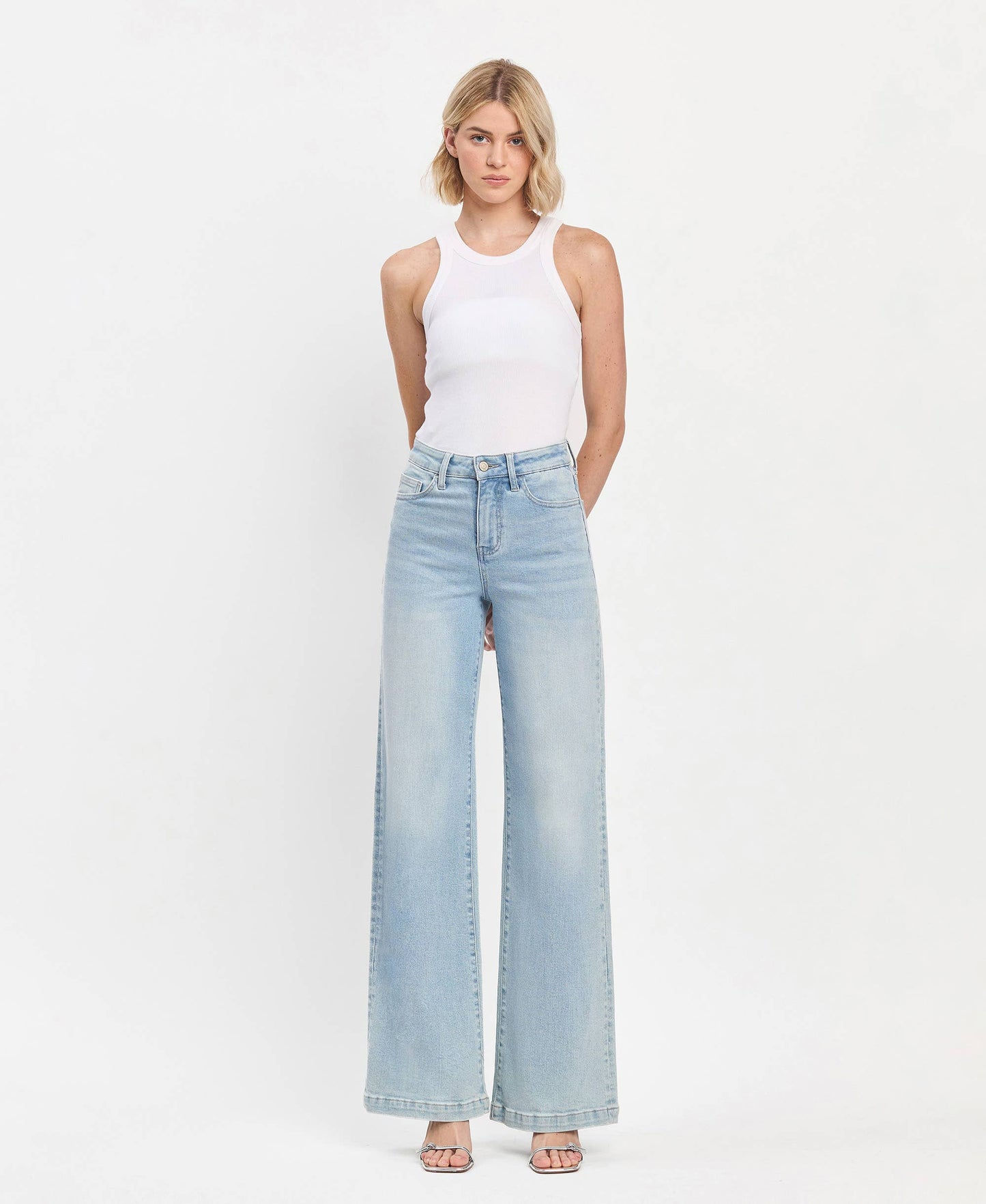 Hattie High Rise Full Length Wide Leg Jeans