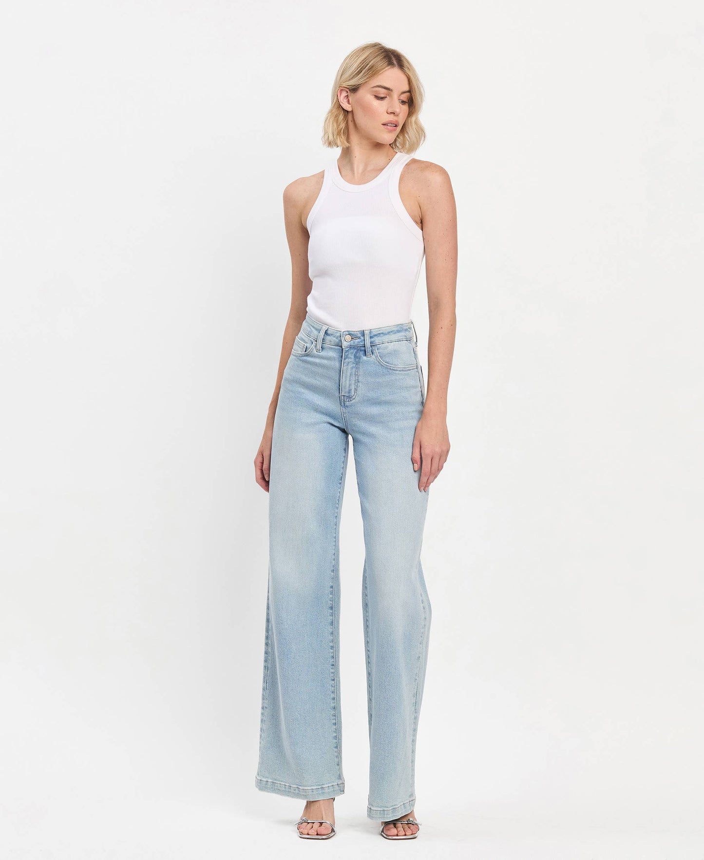 Hattie High Rise Full Length Wide Leg Jeans