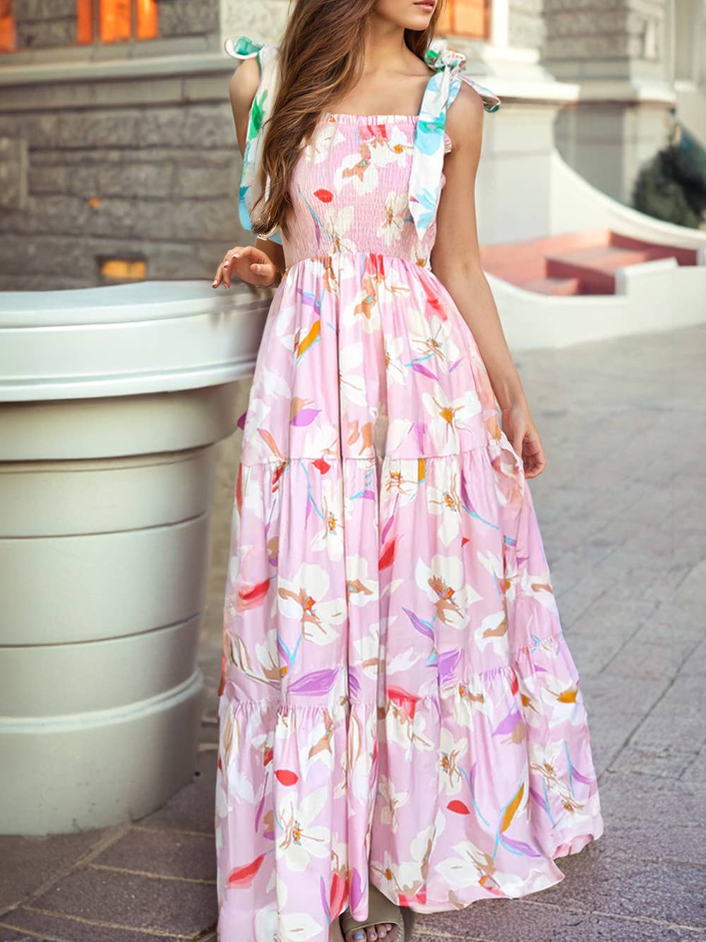 Fritzy Floral Smocked Maxi Dress