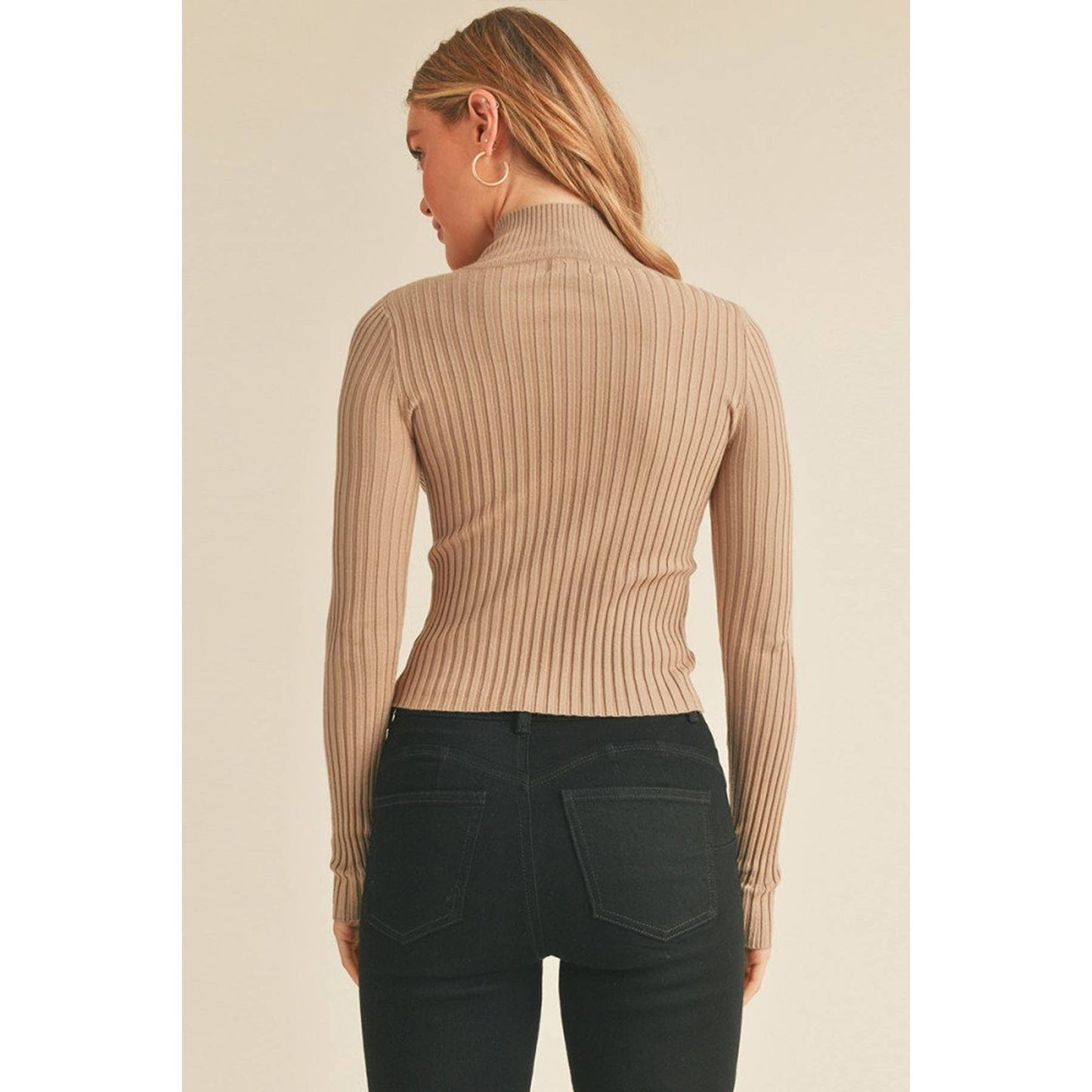 Railey Ribbed Mock Neck Sweater
