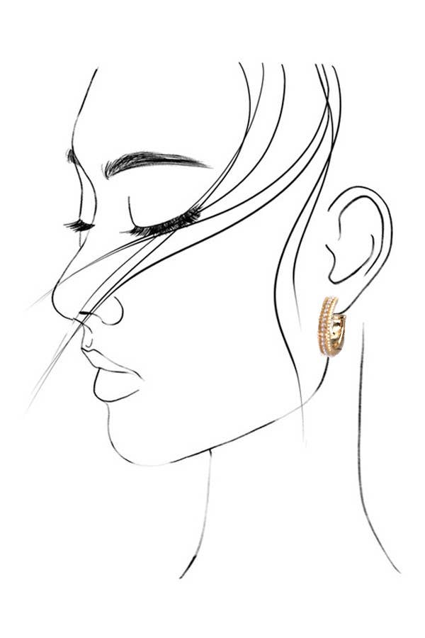 PEARL STUDDED HOOP EARRINGS