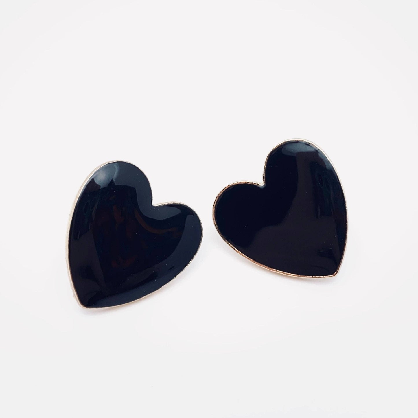Enamel Heart-shaped Earrings