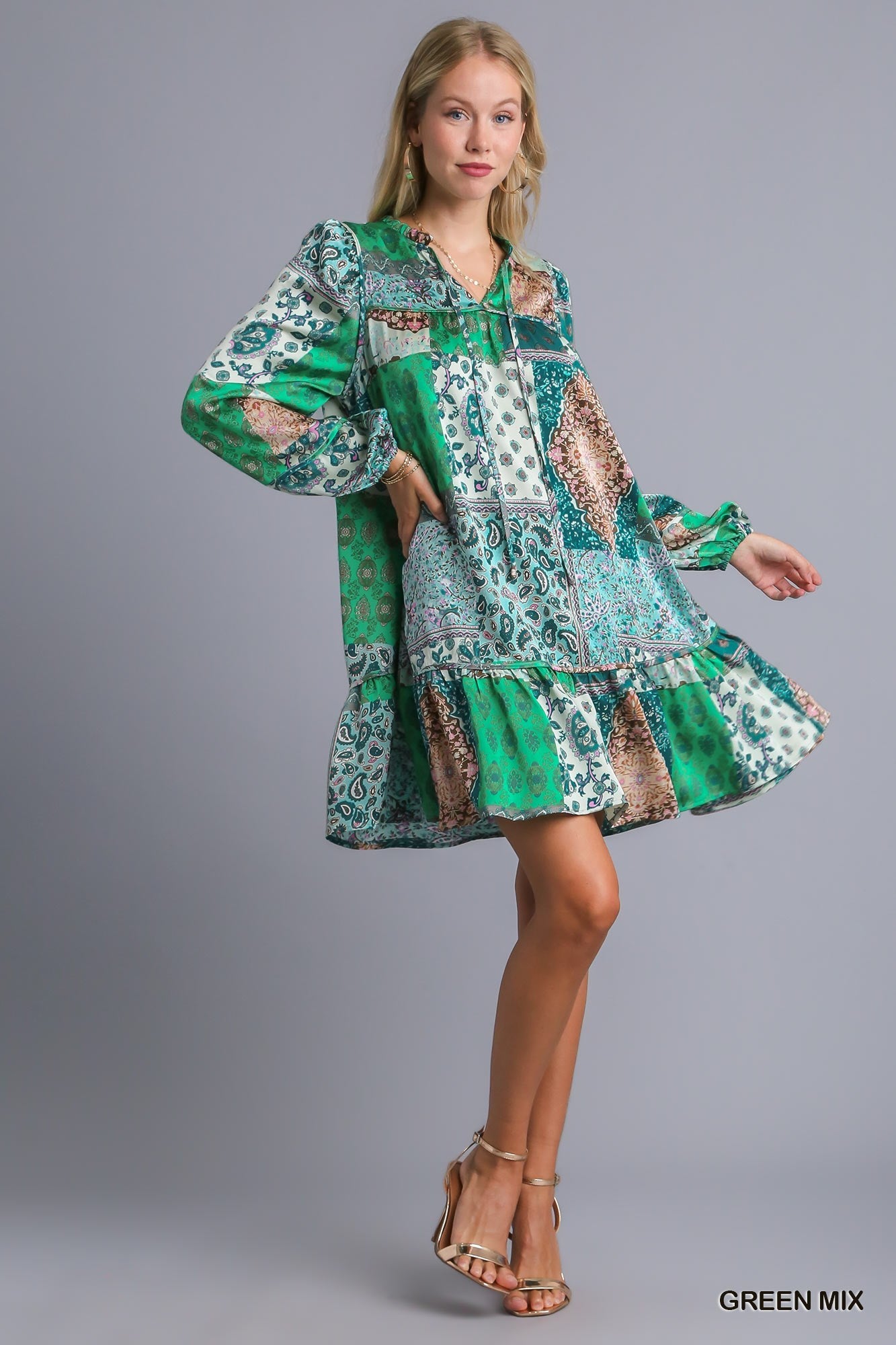 Sierra Satin Print Dress