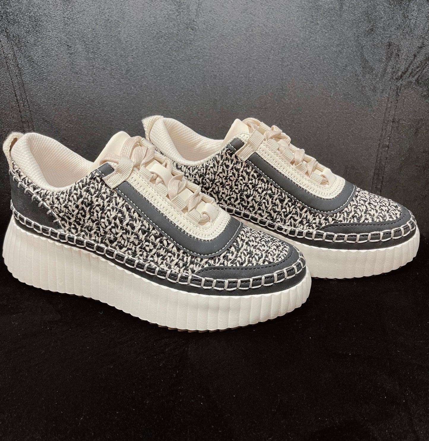 Cory Crochet Sneakers: Black