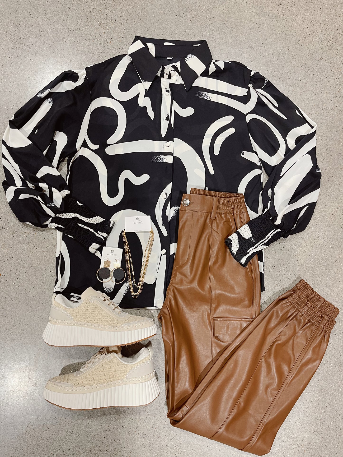 Priscilla PU Cargo Pants