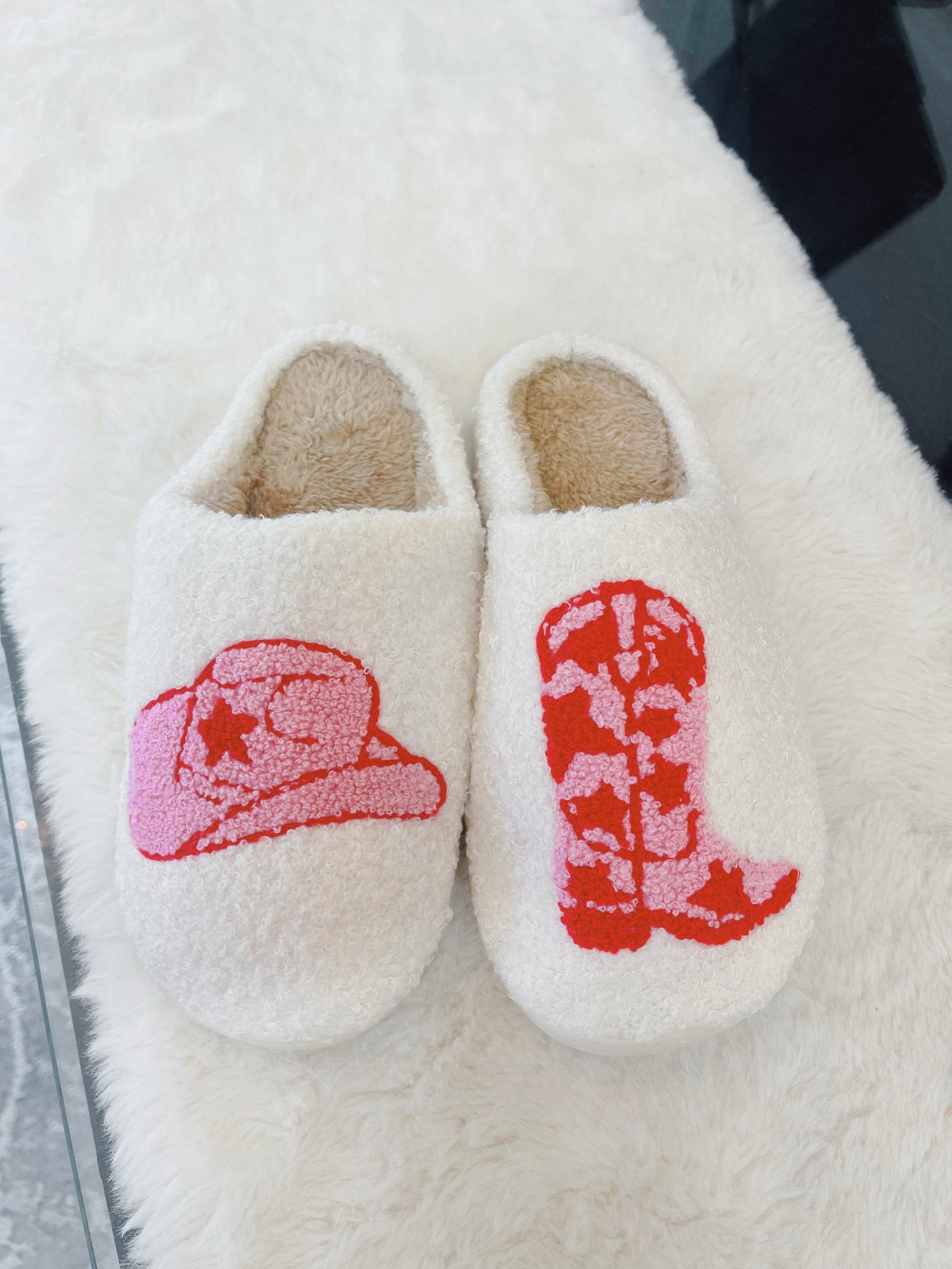 Boot and Cowgirl Hat Western Slippers
