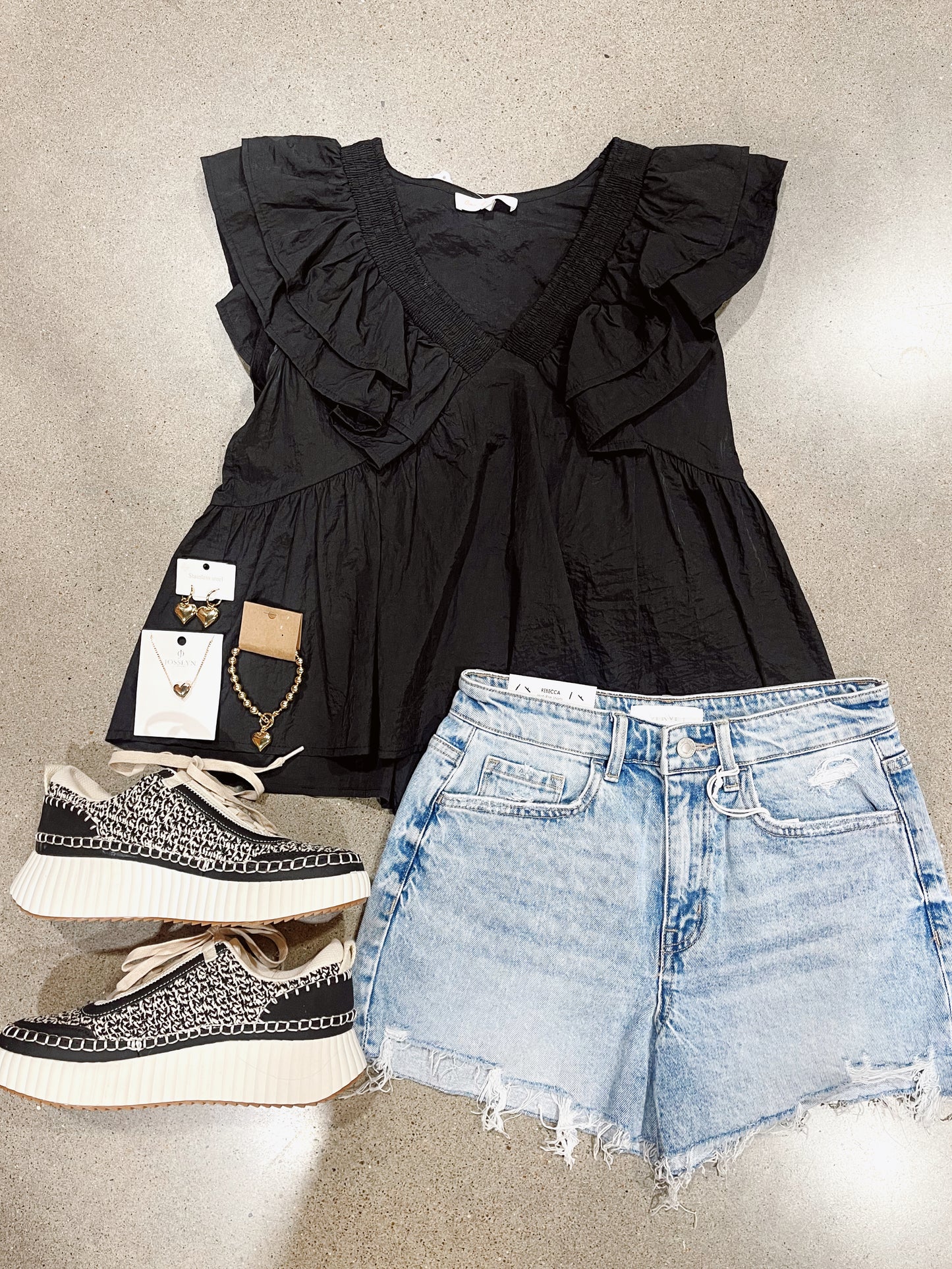 Haley High Rise Raw Distressed Hem Shorts