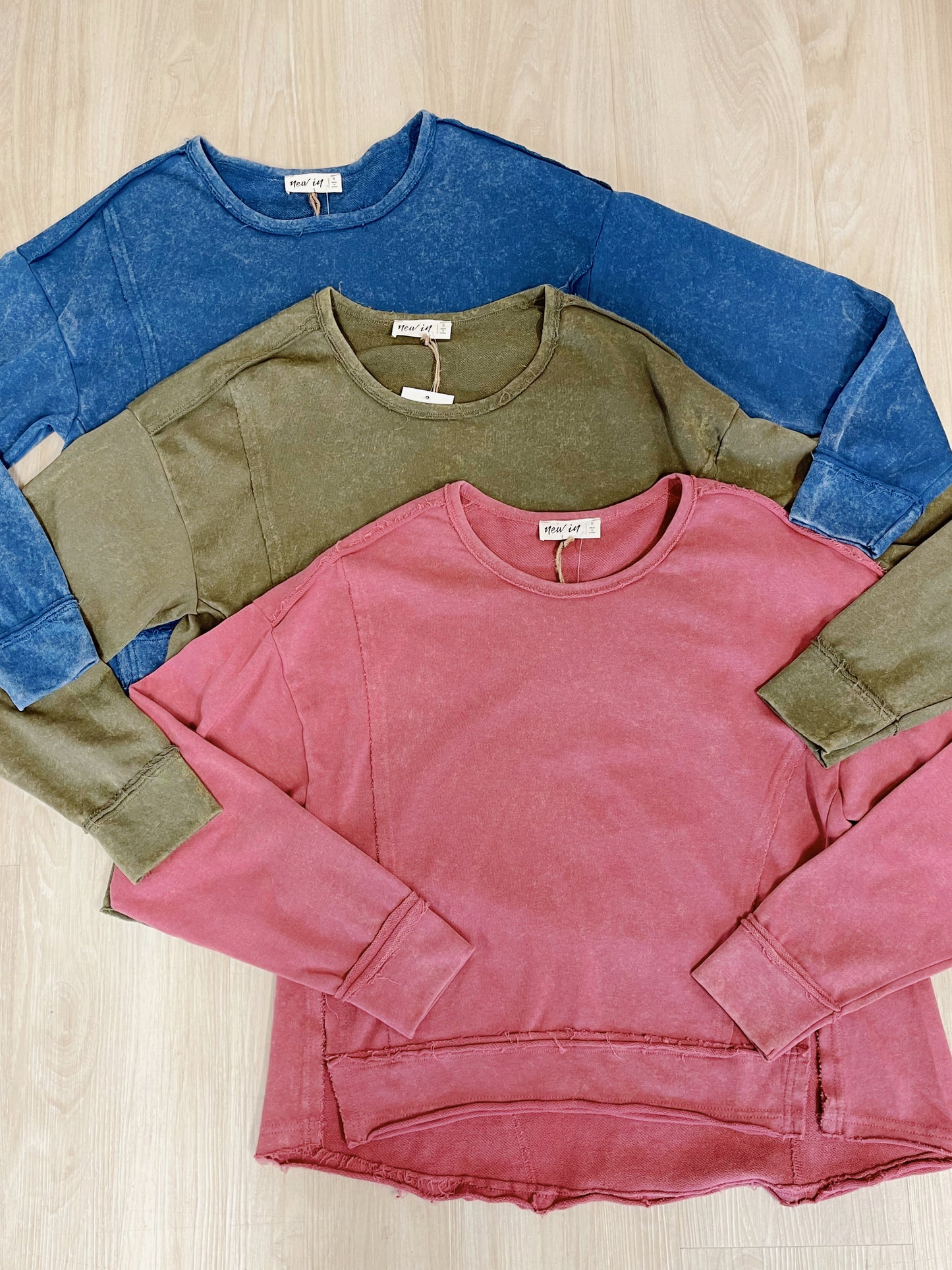 Victoria Vintage Mineral Washed Solid Casual Knit Top