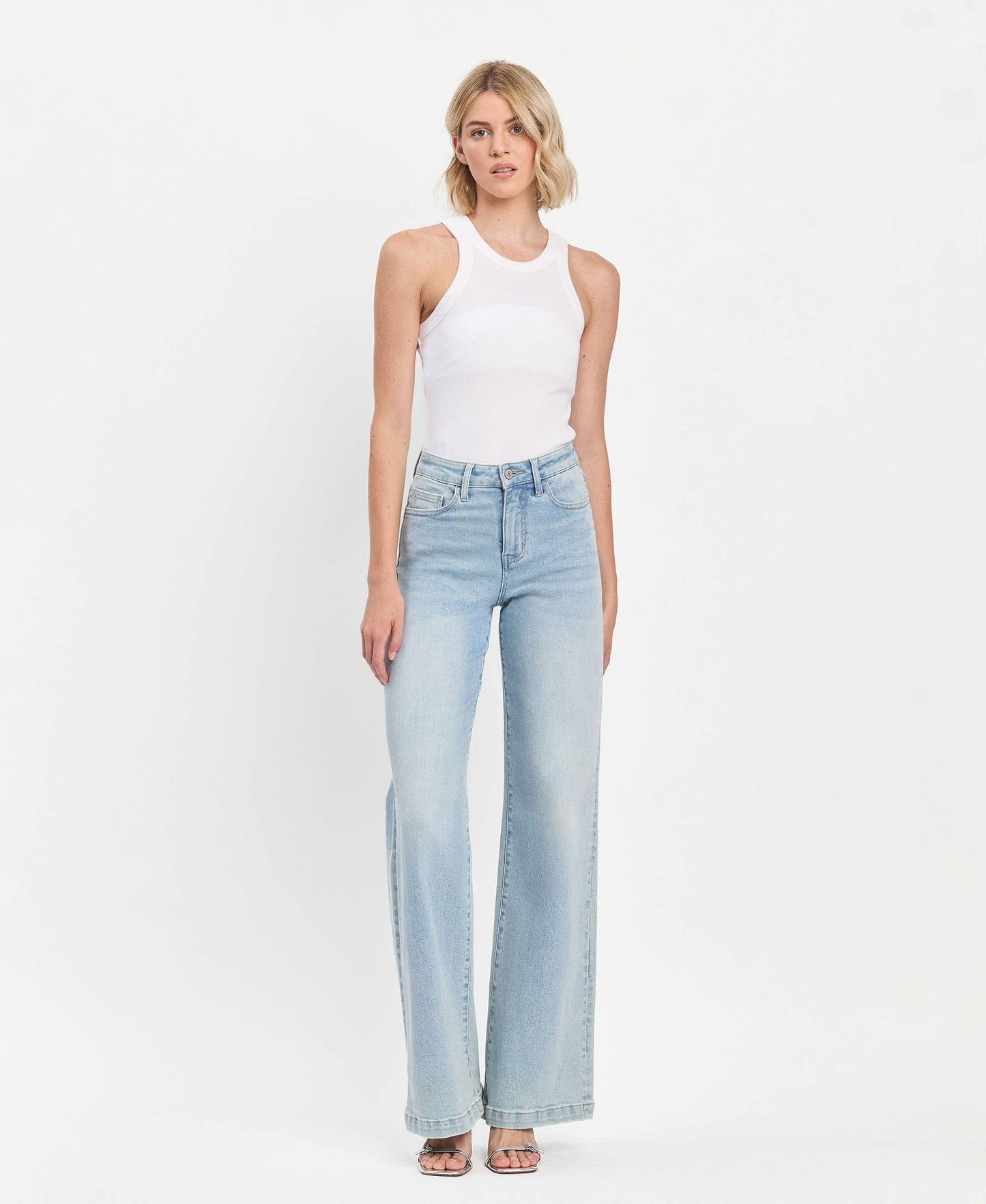 Hattie High Rise Full Length Wide Leg Jeans