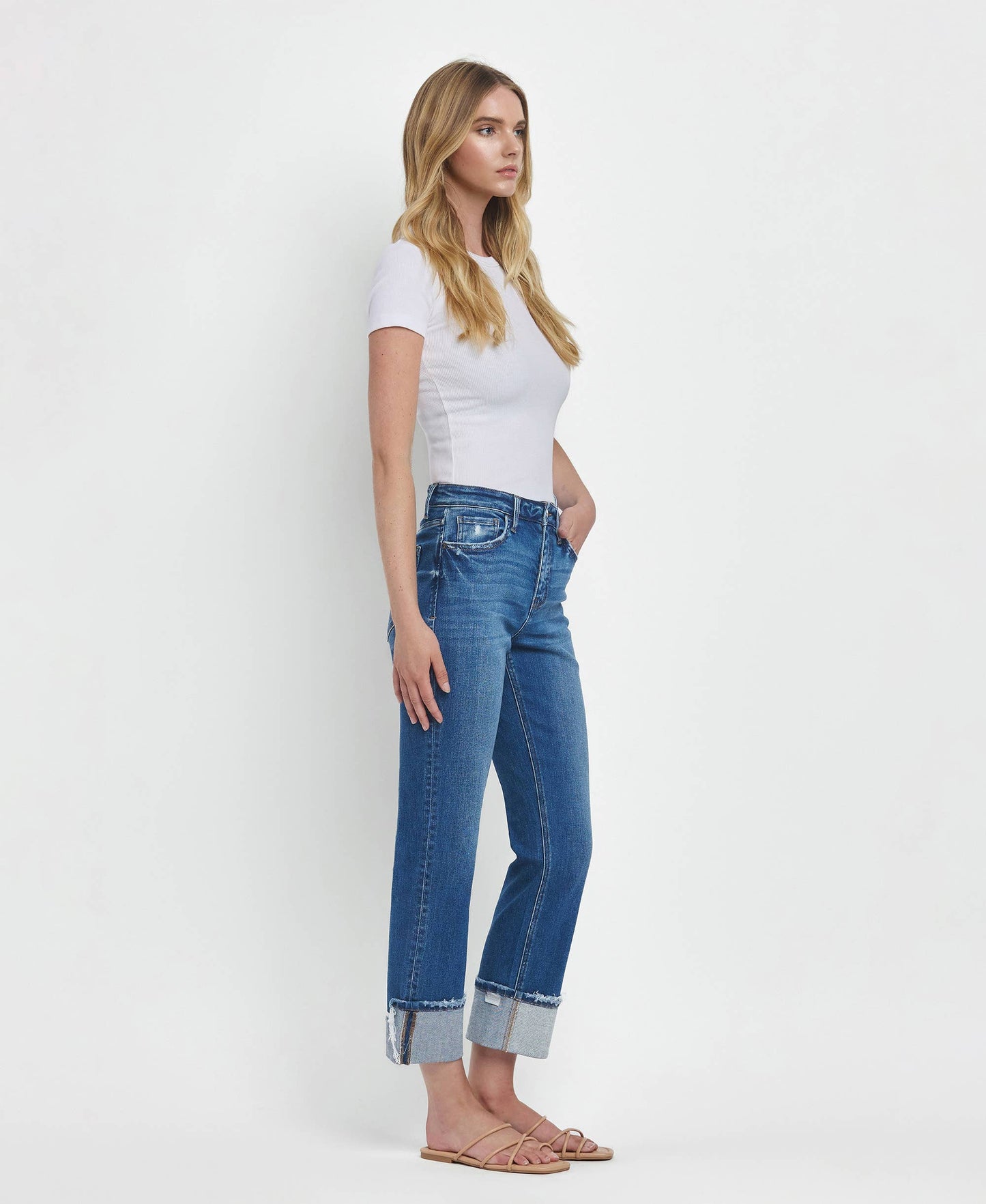 Clara Cuffed Straight Jeans