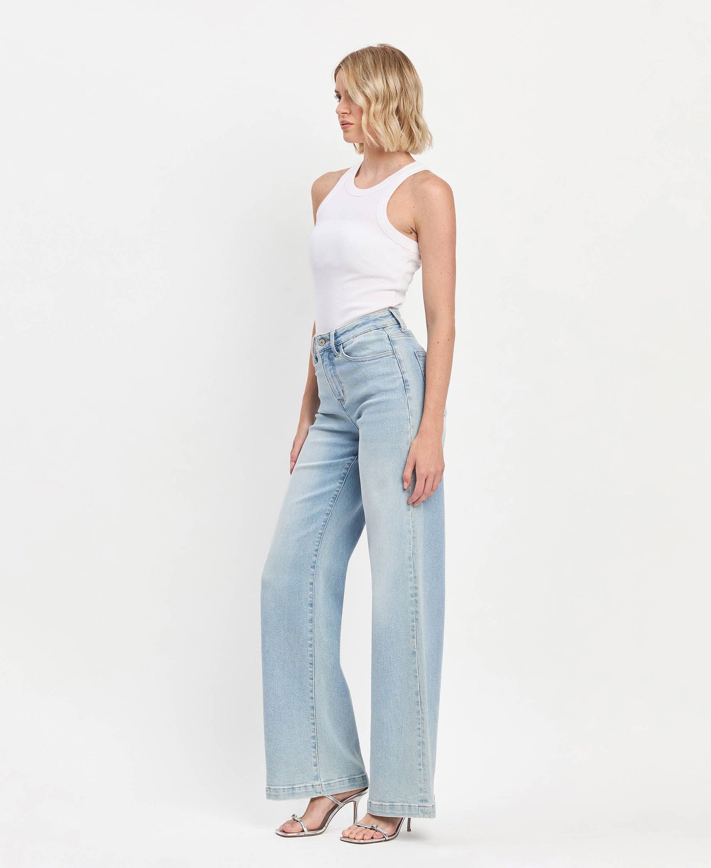 Hattie High Rise Full Length Wide Leg Jeans