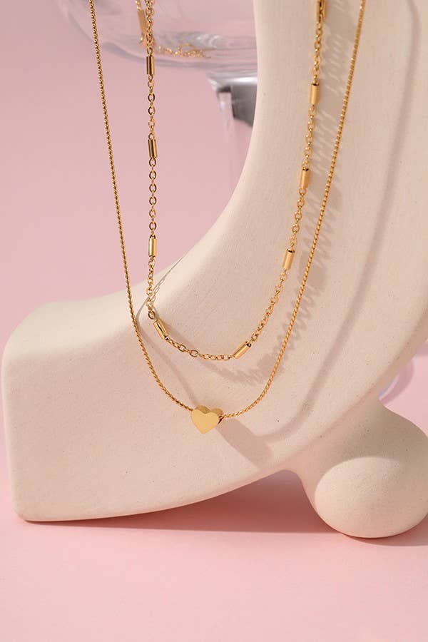 LAYERED HEART NECKLACE