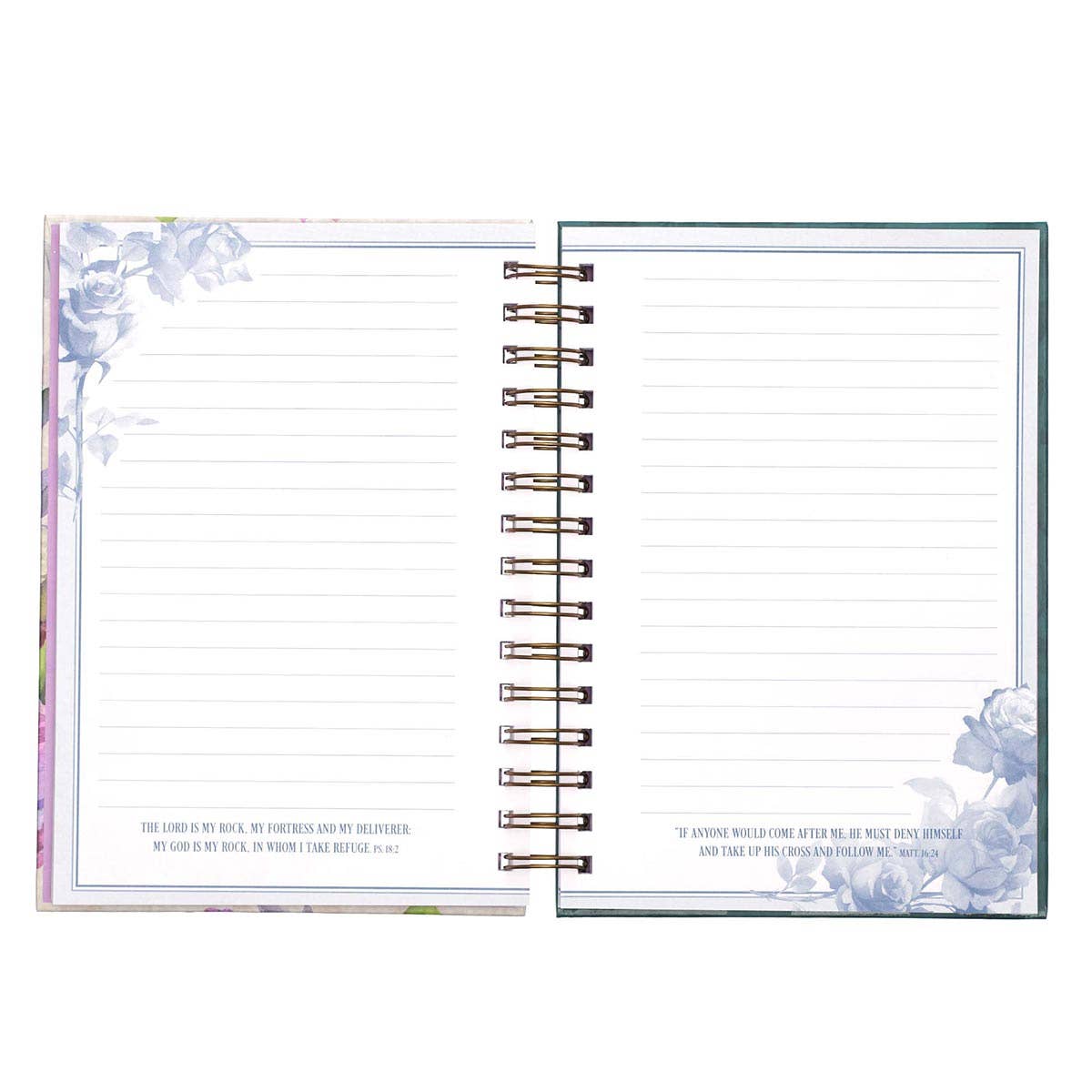 Journal Wirebound Purple/Teal Floral Be Still Ps. 46:10