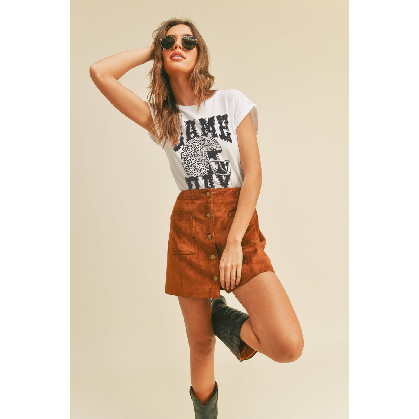 Game Day Football Helmet Graphic Tee