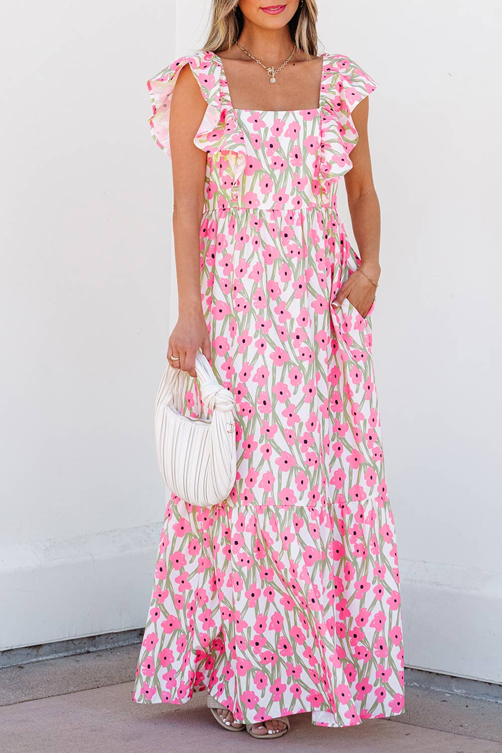 Francie Floral Ruffle Strap Maxi Dress