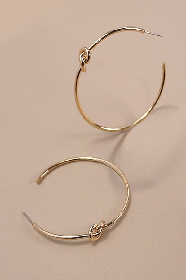 GOLD KNOT HOOP EARRINGS