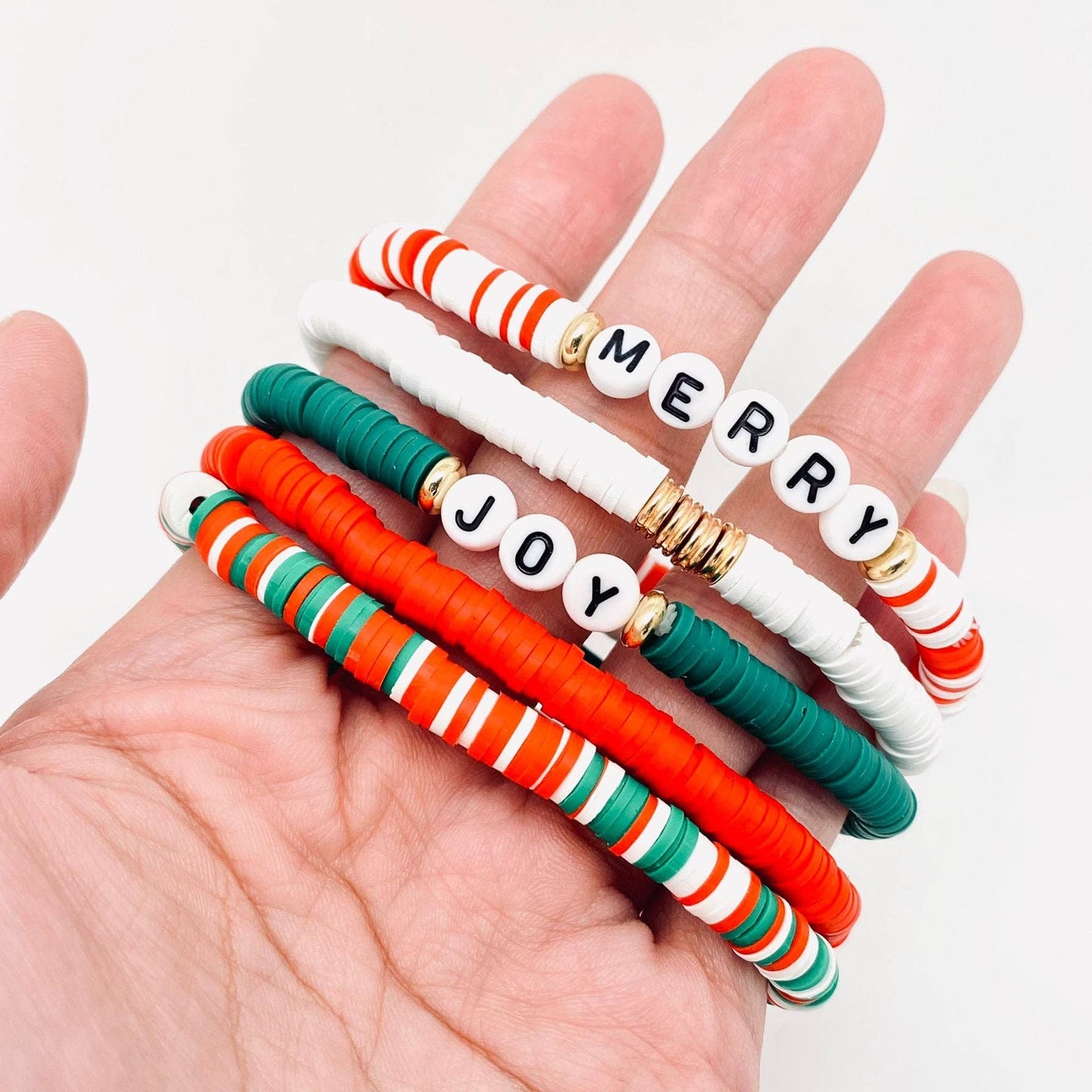 Christmas Beaded Bracelet Set