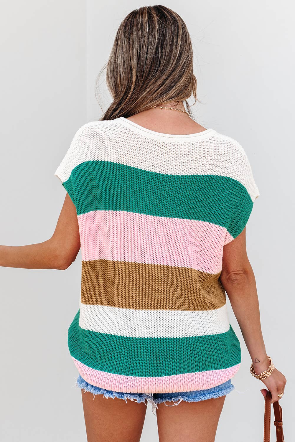 Chloe Color Block V Neck Sweater