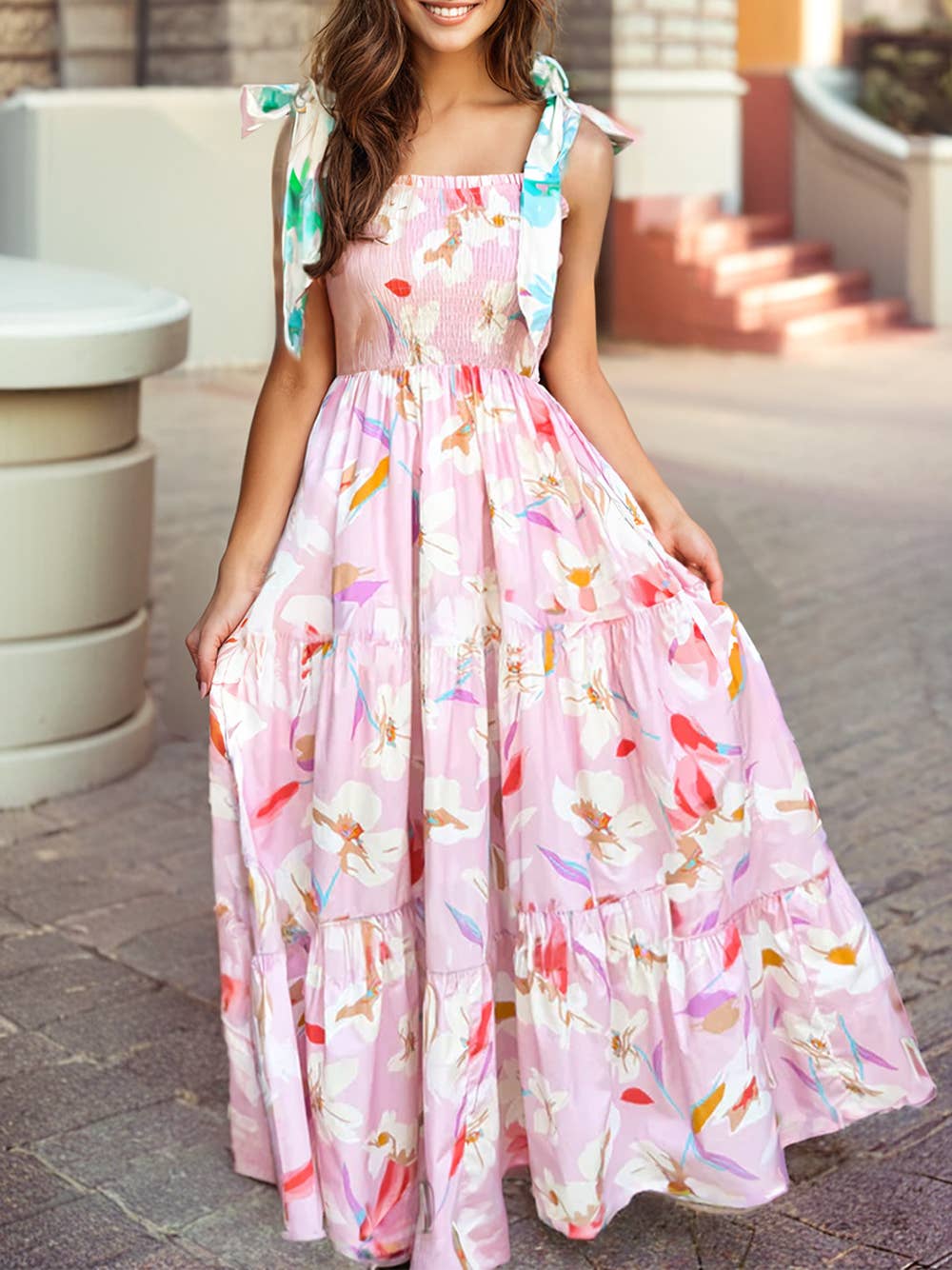 Fritzy Floral Smocked Maxi Dress