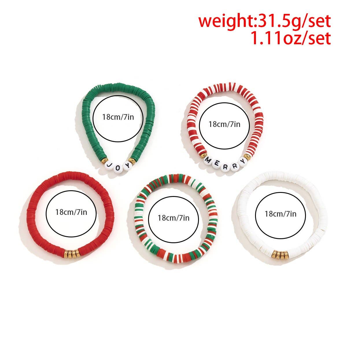 Christmas Beaded Bracelet Set