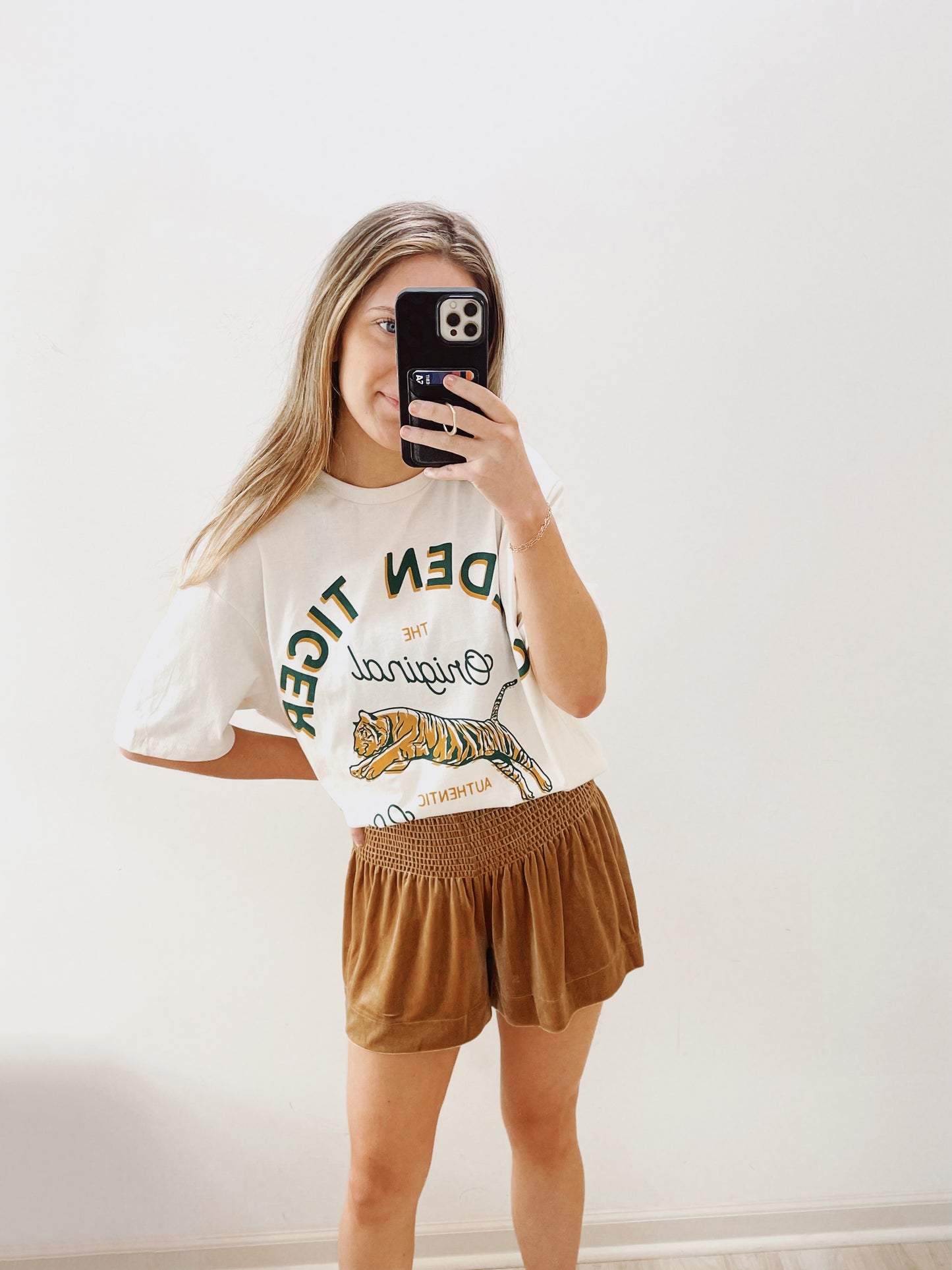 Serenity Smocked Waist Metallic Shorts