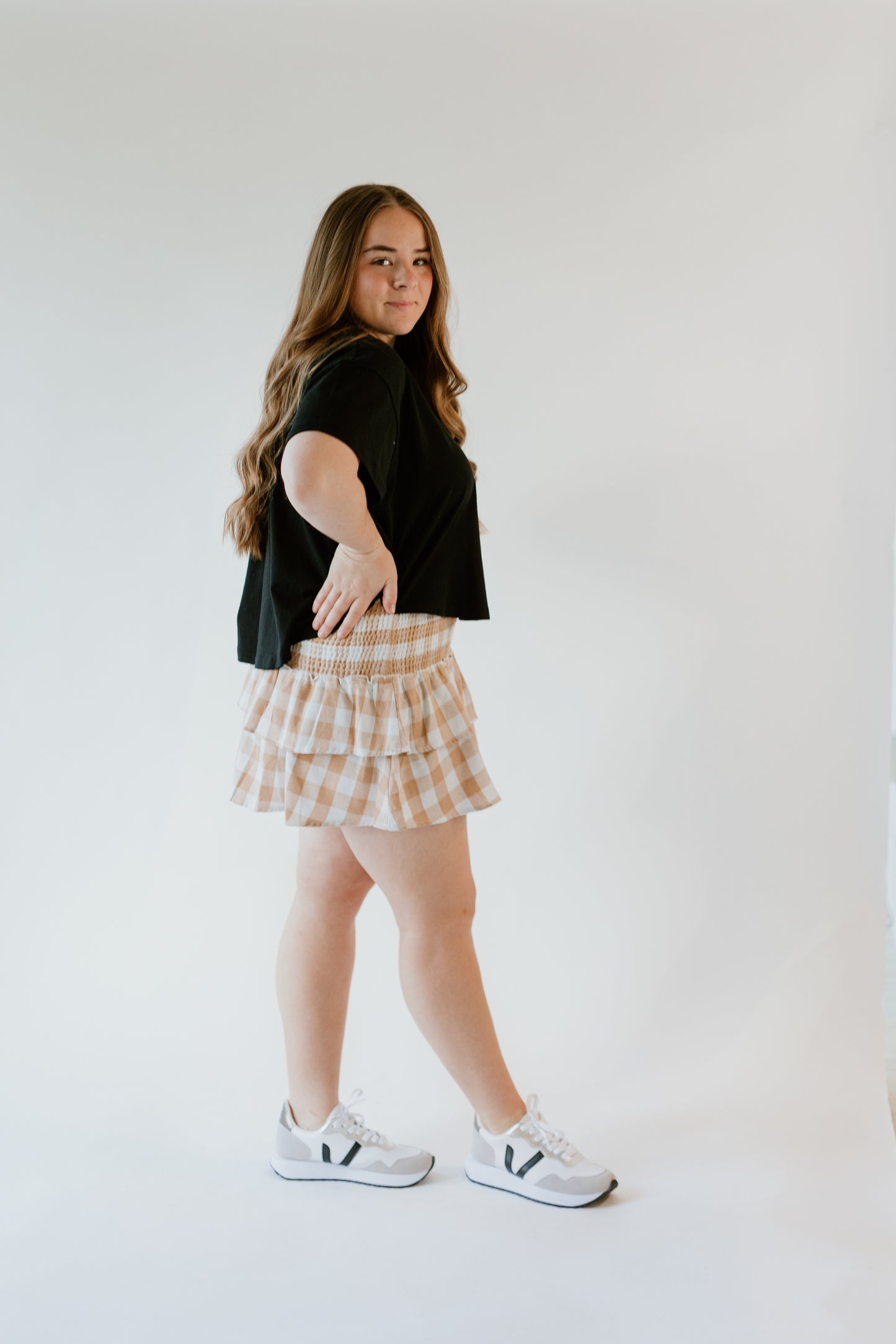 Sue Smocked Mini Skirt