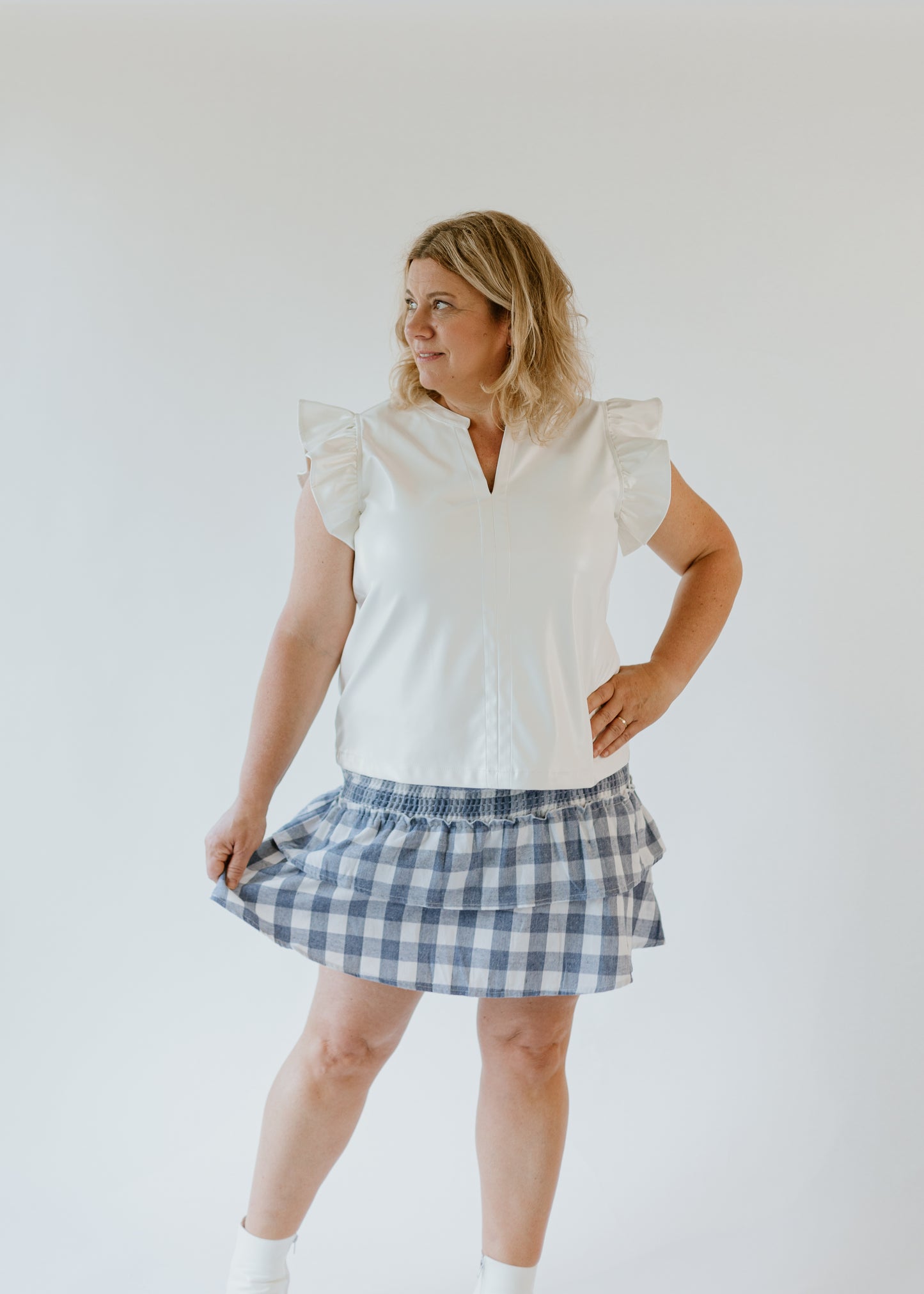 Sue Smocked Mini Skirt