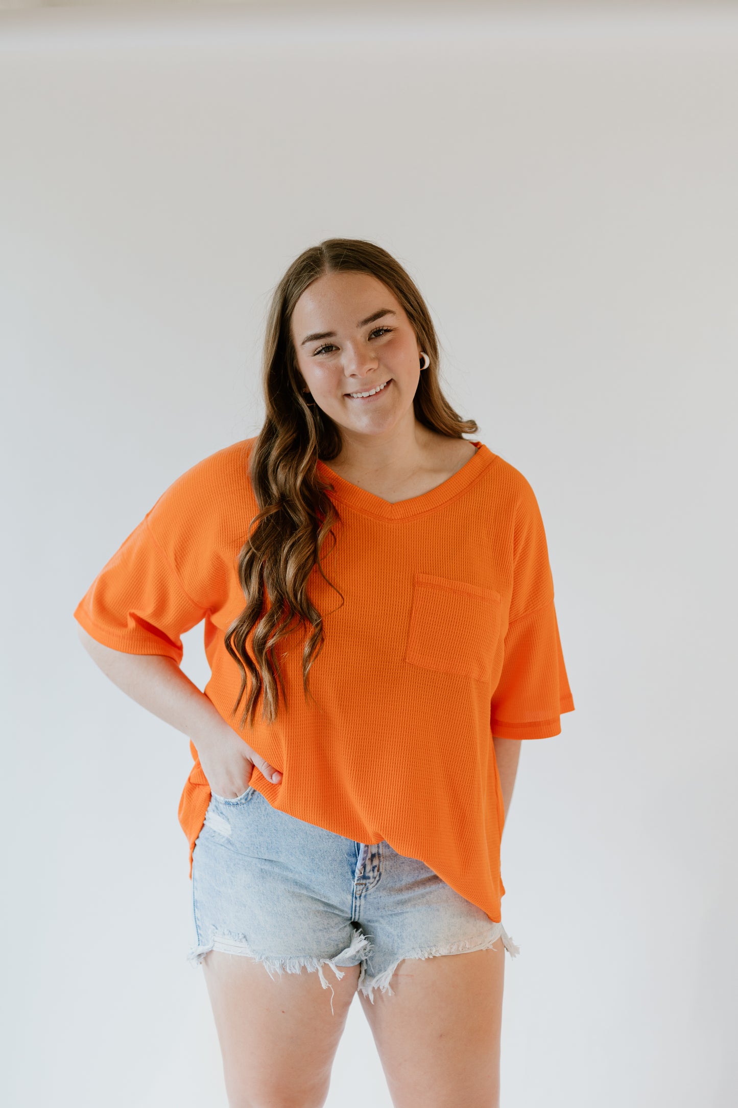 Polly Plain Waffle Knit Oversize Top