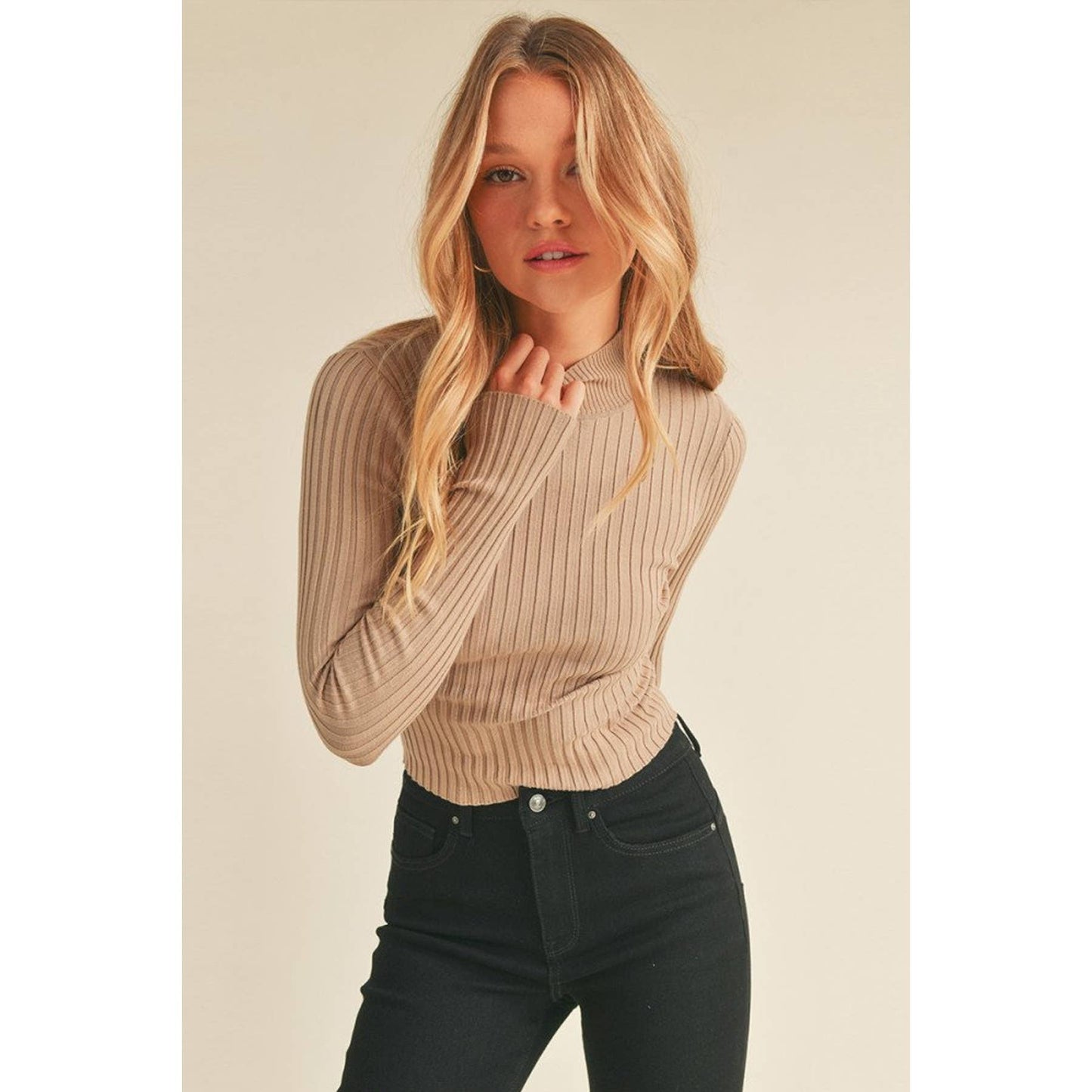 Railey Ribbed Mock Neck Sweater