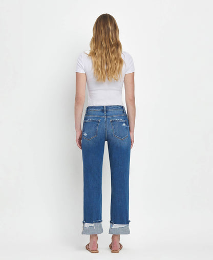 Clara Cuffed Straight Jeans