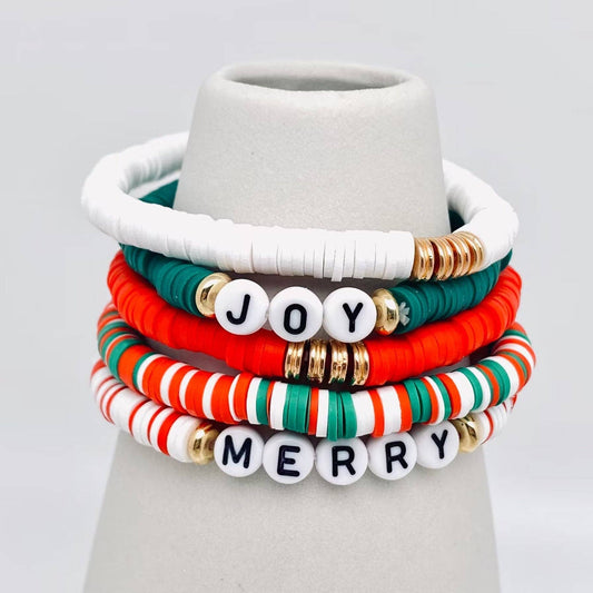 Christmas Beaded Bracelet Set