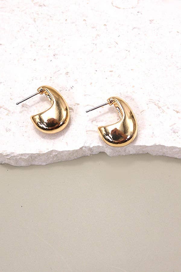 Gold Geo Huggie Hoop Earrings