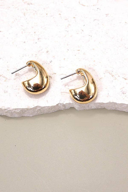 Gold Geo Huggie Hoop Earrings