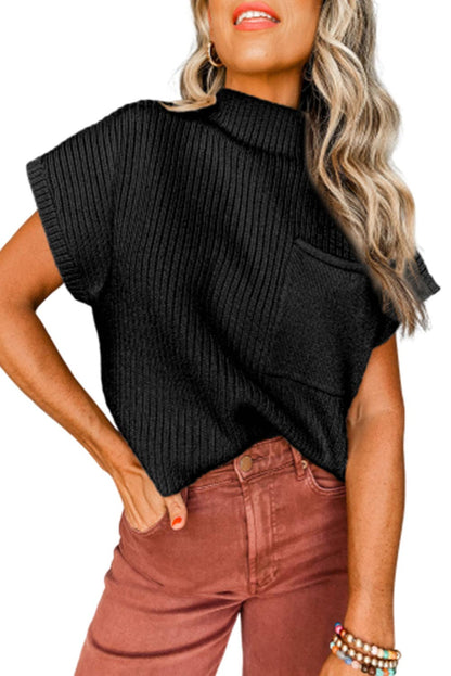 Rachel Ribbed Short Sleeve Sweater